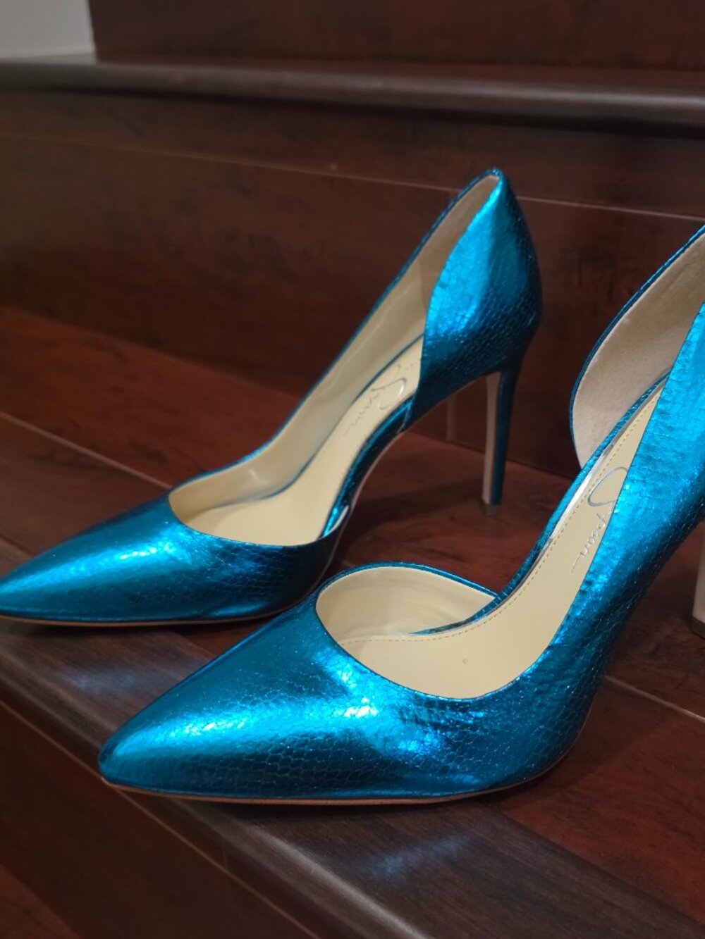 Jessica Simpson Prizma Metallic Snake Pumps
